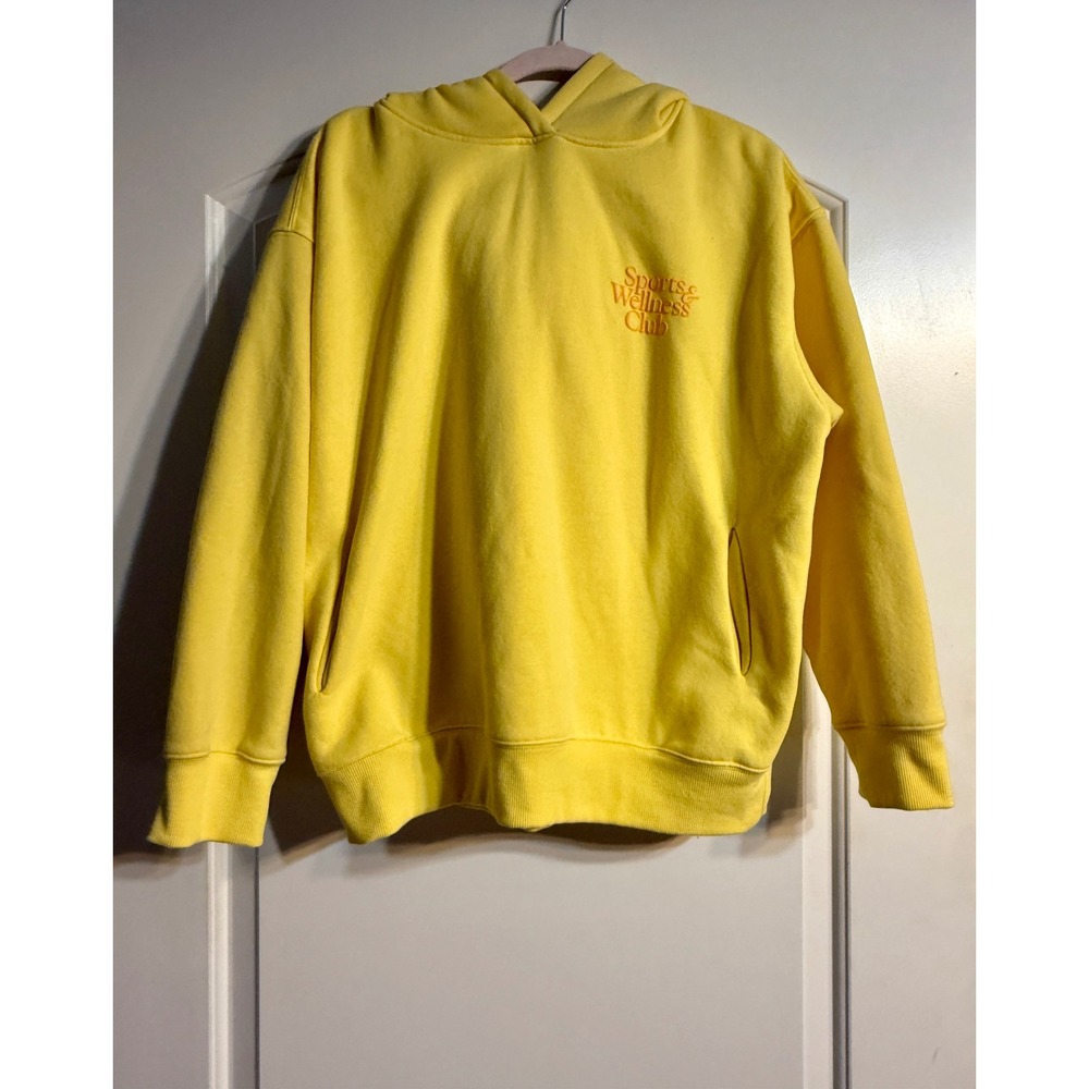 Wilo The Label Hoodie Small Yellow Sports Wellness Club Puff Print Sporty Cozy